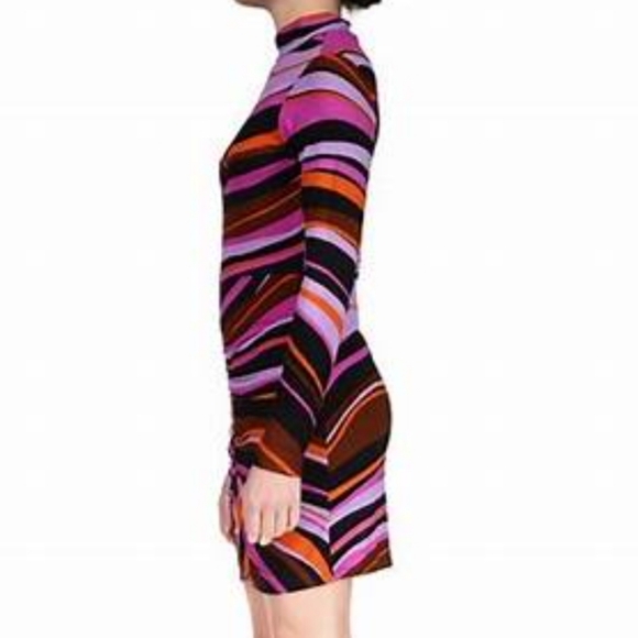 NWT Sanctuary Abstract Colors Mock Neck Body-con Dress X-small - Picture 2 of 7